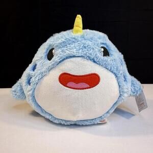 Fiesta Gumballs Narwhal Plush Blue & White 8.5" Unicorn Of The Sea With Tags